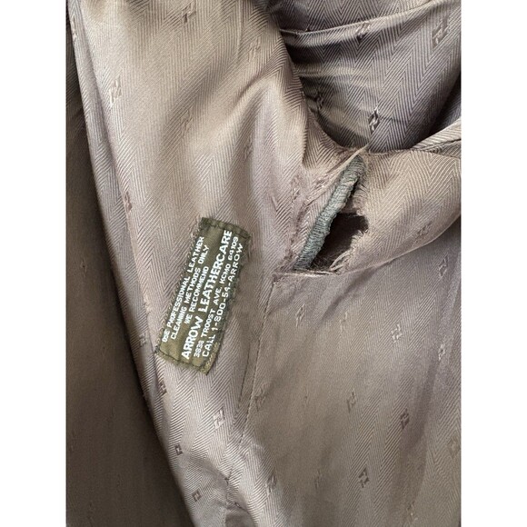 Vintage Remy Jacket Mens 42 Large Brown Leather Full Zip Up Coat USA Made - Picture 6 of 8